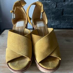 SOLD!! Dolce Vita Yellow Suede Wedges